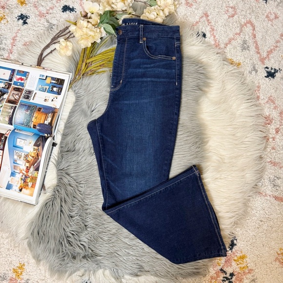 American Eagle Curvy Super Hi Rise Stretch Flare Jeans Sz 14 X Short - Picture 11 of 11